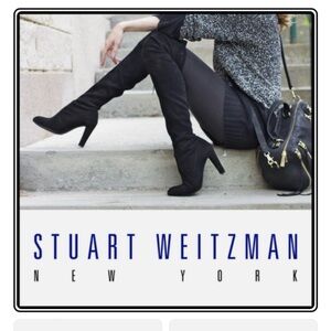 Stuart Weitzman Highland Black Suede Over-the-Knee Boots Women’s Size 8.5